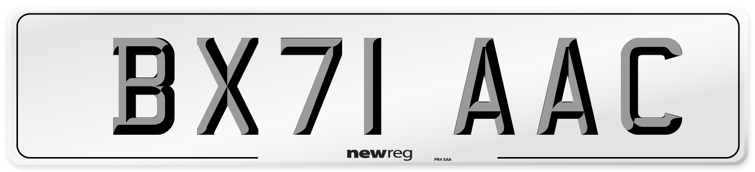 BX71 AAC Number Plate from New Reg